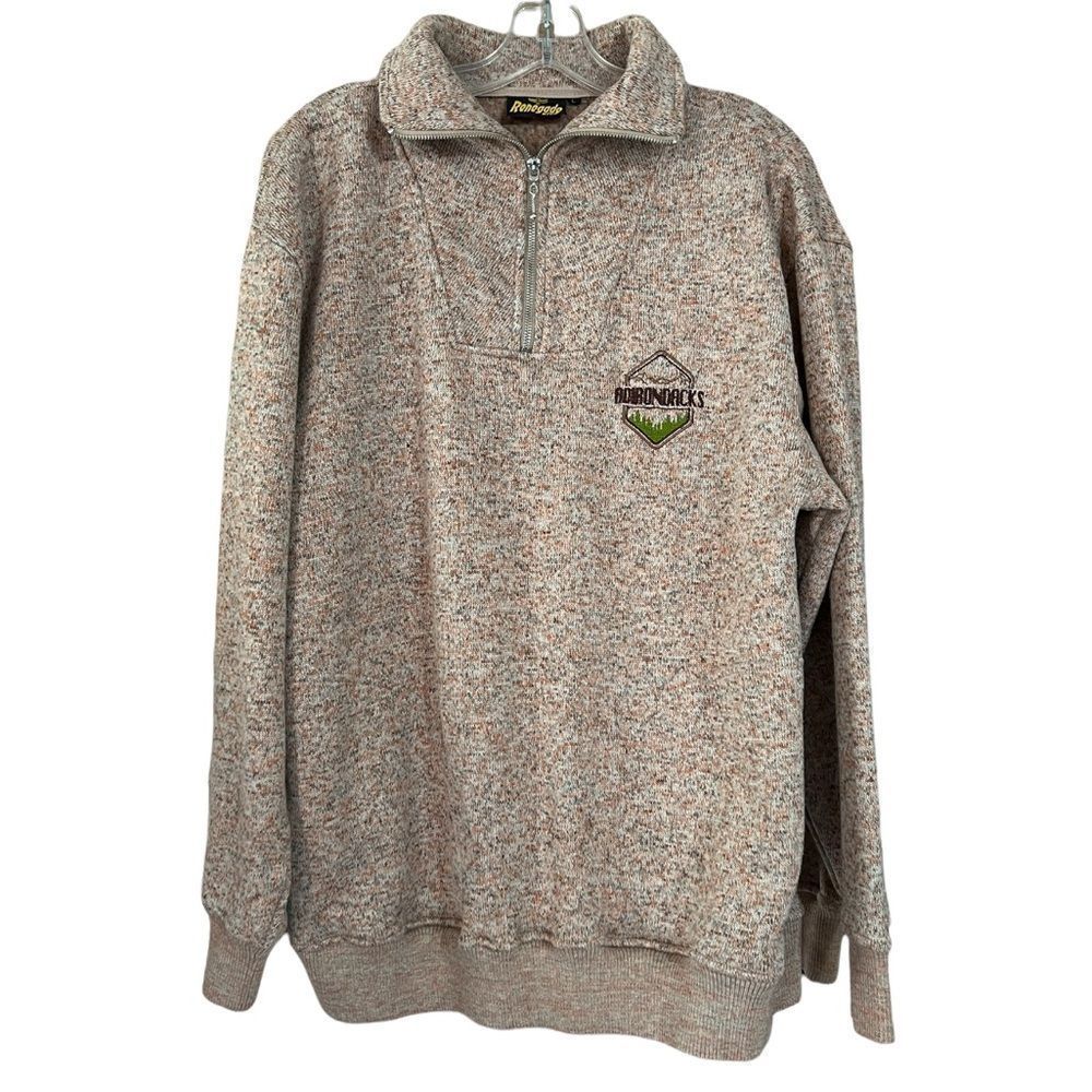 Adirondacks Heavy Cream Knit Collared Sweater Shirt Sz L Like New Renegade Club